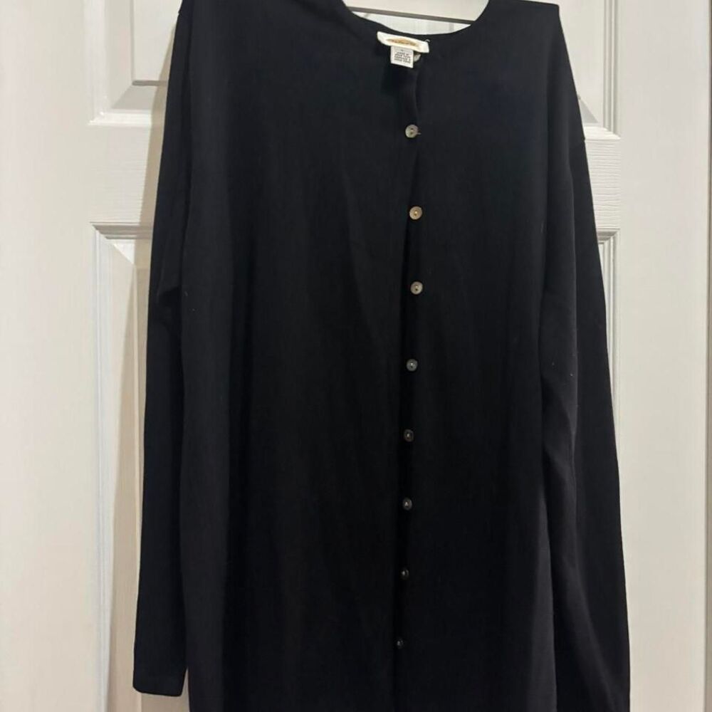 Talbots Women's Black and Navy Cardigan